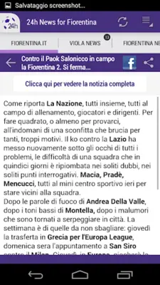 Fiorentina 24h android App screenshot 3