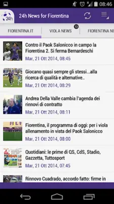 Fiorentina 24h android App screenshot 4